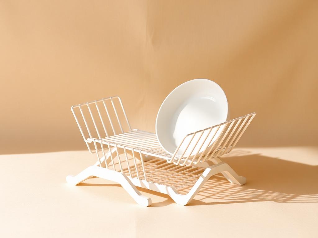 Fold-flat dish rack